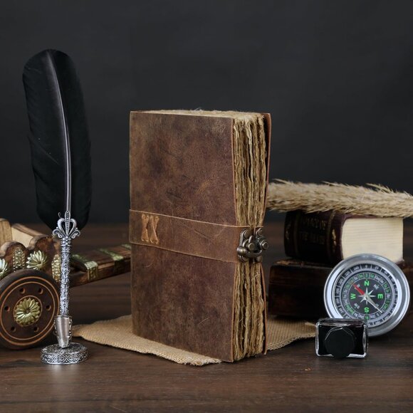 Vintage Leather Journal Handmade Buffalo Non-Refillable Deckle Edge Paper – Leat - Picture 2 of 8